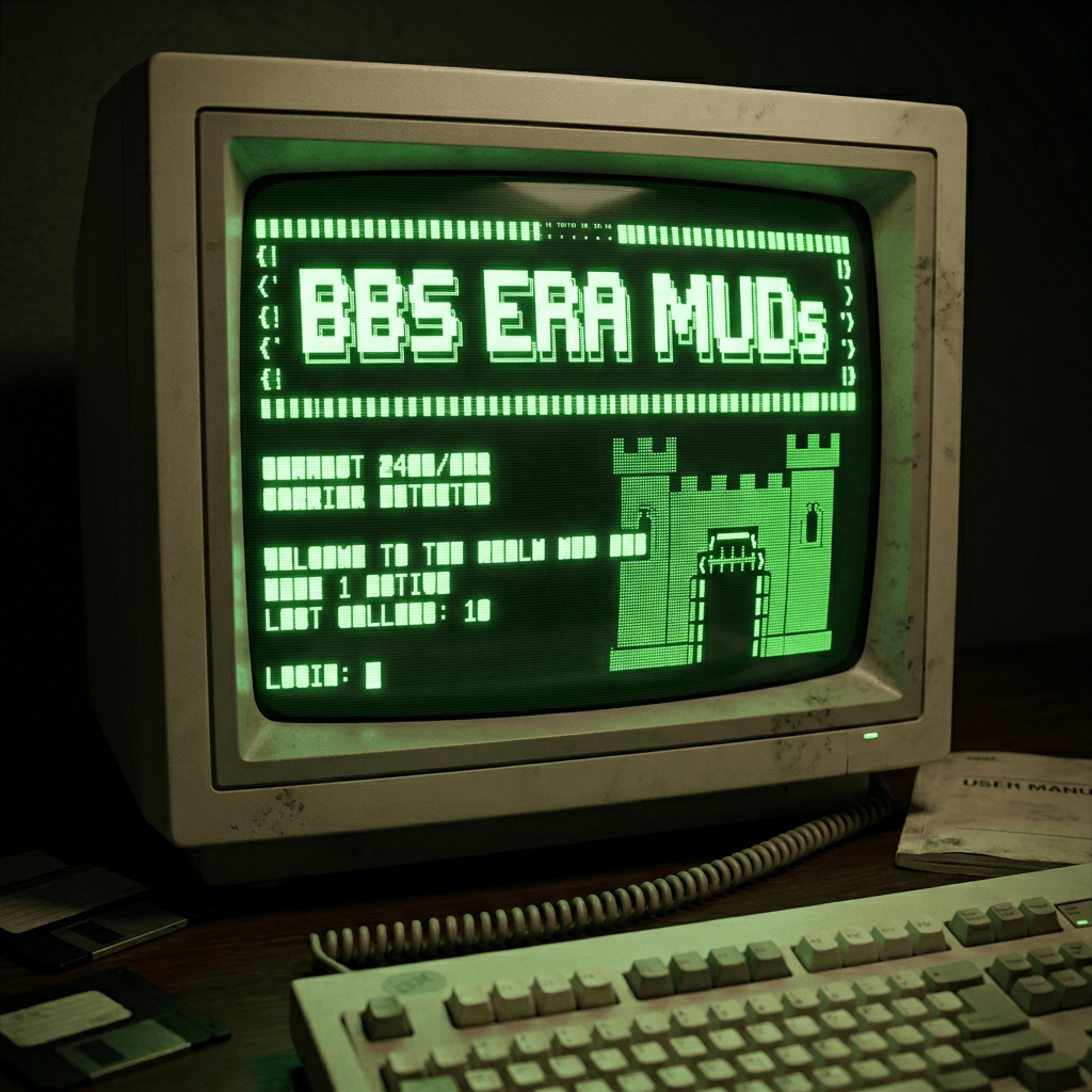 BBS Era MUDs with BBS software archives hero illustration