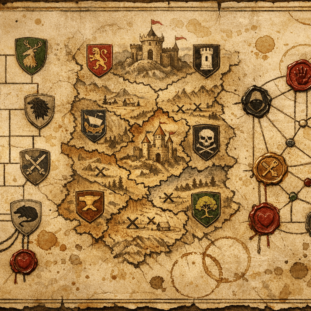 Faction templates vs Conflict maps vs Reputation systems hero illustration