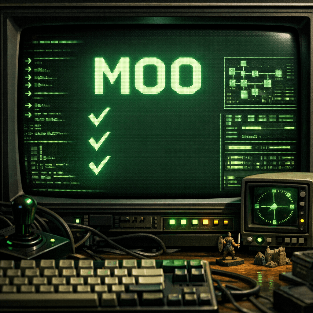 MOO checklist for MUDs hero illustration