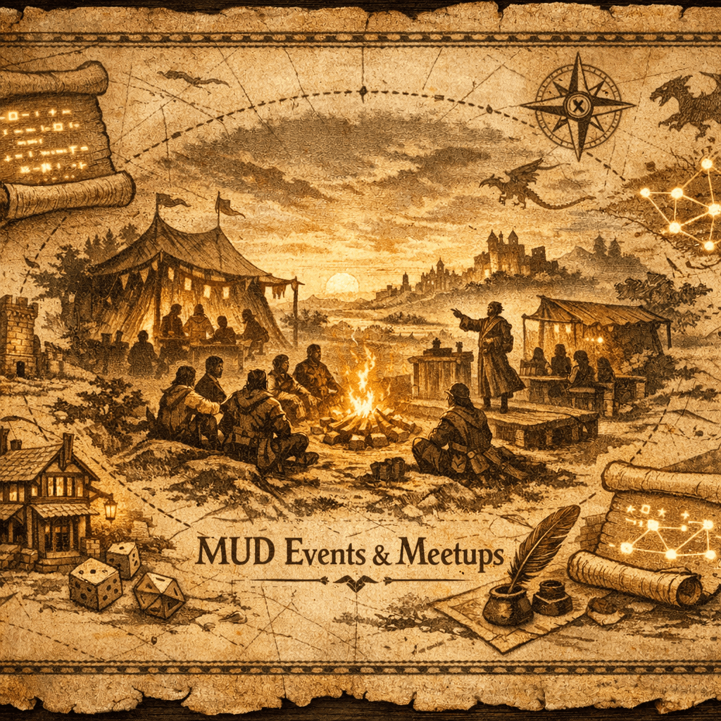 MUD Events & Meetups directory hero illustration